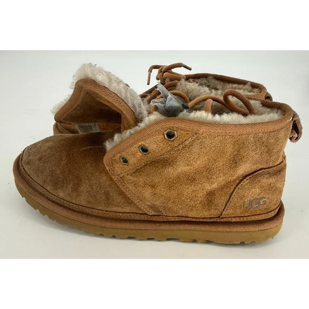 UGG Neumel Chestnut Suede Chukka‎ Boots Shearling Lined Cozy Casual Women's 8